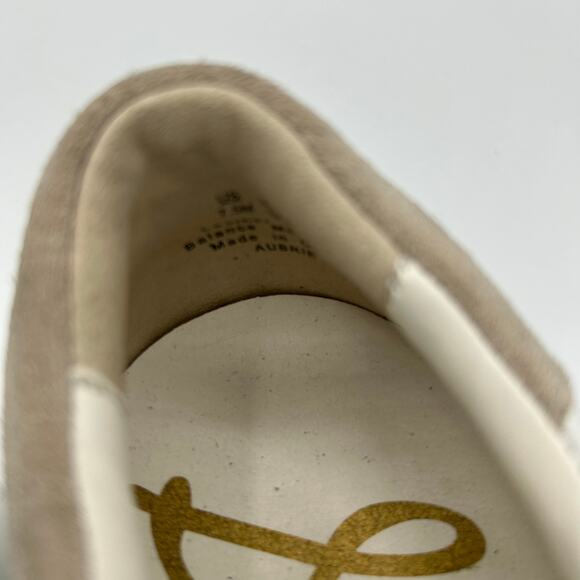 Sam Edelman Aubrie Sneakers 7.5 White Leather Suede Toe Low Top Lace Up Casual - Picture 4 of 14